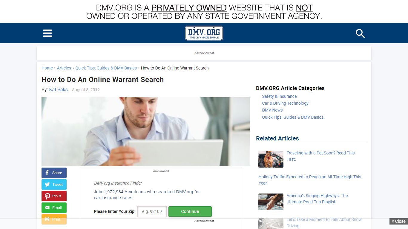 Perform An Online Warrant Search | DMV.ORG